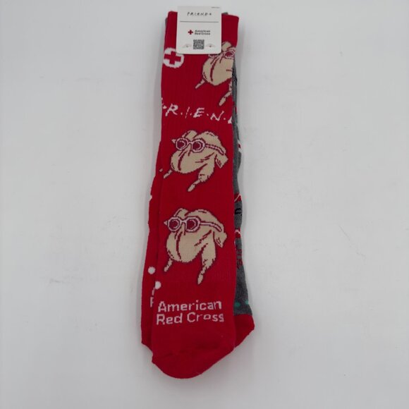 NWT Two Pair Friends American Red Cross Donor Crew Socks Christmas - Picture 1 of 6